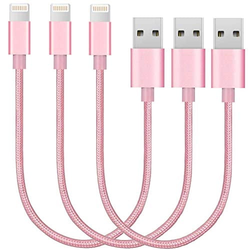 3-Pack, Gold 8-inch CableCord Short Nylon Braided USB Lightning Charging Cable/Data USB Compatible for iPhoneX Case /8/8 Plus/7/7 Plus/6/6s Plus,iPad Mini 3-Pack, Gold 8-inch CableCord Short Nylon Braided USB Lightning Charging Cable/Data USB Compatible for iPhoneX Case /8/8 Plus/7/7 Plus/6/6s Plus,iPad Mini